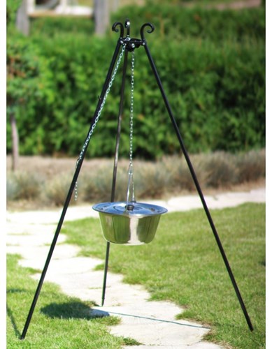 Kociołek węgierski nierdzewny 14 l na trójnogu 180 cm