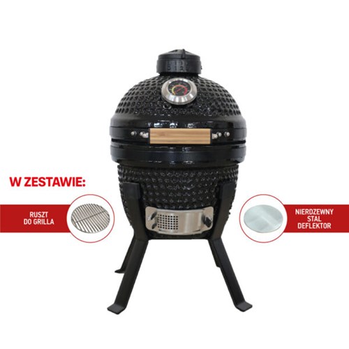 Grill ceramiczny węglowy Kamado Bono Picnic, czarny