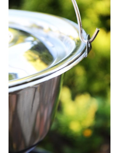 Kociołek nierdzewny 14 l na trójnogu 180 cm + kołowrotek