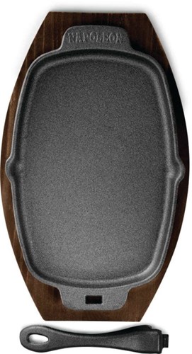 Napoleon Patelnia żeliwo z wyjmowaną rączką i drewnianą podkładką30x19