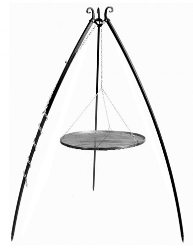 Grill na trójnogu 200 cm - ruszt stal naturalna 70 cm
