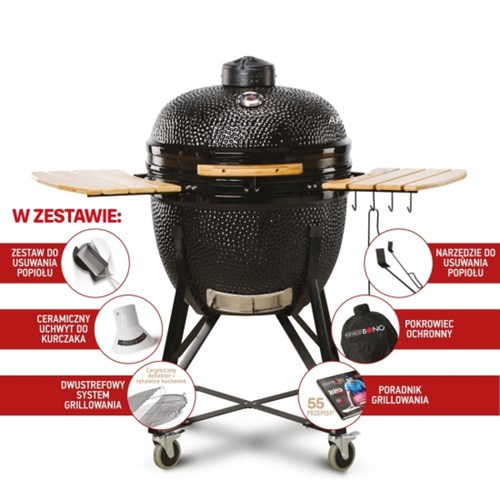 Grill ceramiczny węglowy Kamado Bono Limited, czarny