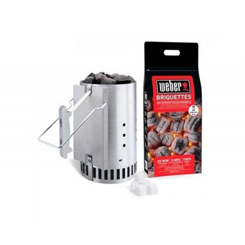 Zestaw do rozpalania Weber (komin, brykiet i rozpałka) W