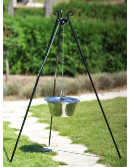 Kociołek węgierski nierdzewny 14 l na trójnogu 180 cm