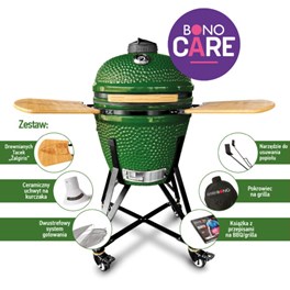 Grill ceramiczny węglowy Kamado Bono Zalgiris, zielony