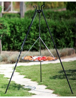 Grill na trójnogu 180 cm - ruszt stal nierdzewna 50 cm