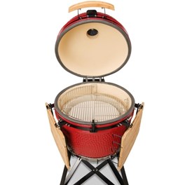 Grill ceramiczny węglowy Kamado Bono Grande, czerwony